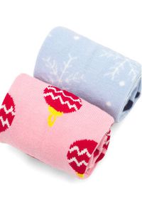 Jenny Fairy Zestaw 2 par wysokich skarpet damskich 4WB-007-AW23 (2-pack) Kolorowy. Materiał: materiał. Wzór: kolorowy #3