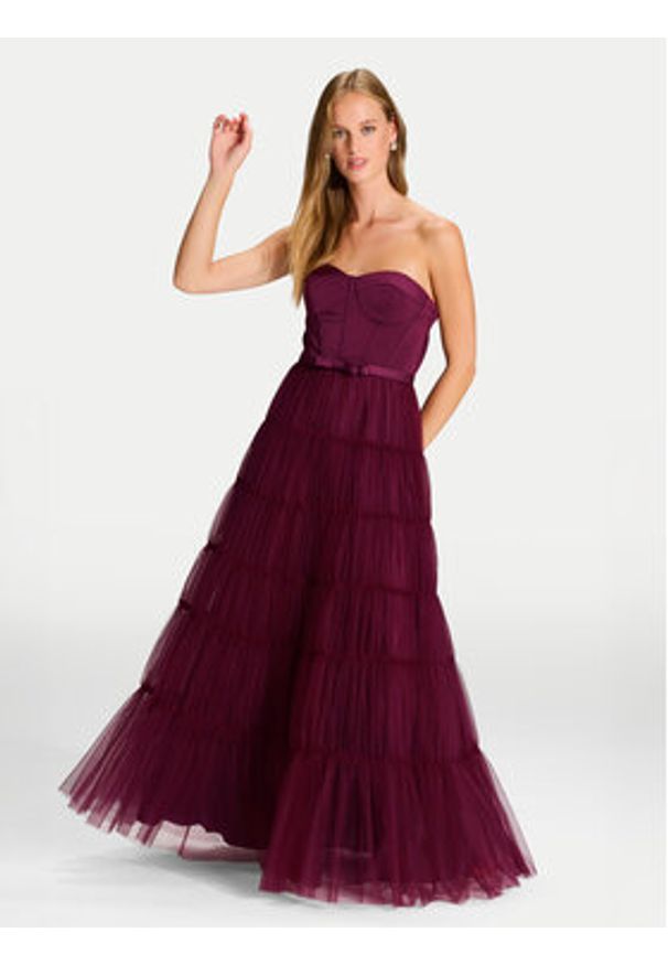 Hey Kyla Sukienka wieczorowa 5AJ009HK Bordowy Regular Fit. Kolor: czerwony. Materiał: syntetyk. Styl: wizytowy