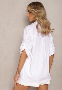 Renee - Biała Oversizowa Koszula Bawełniana o Klasycznym Kroju Alattia. Kolor: biały. Materiał: bawełna. Styl: klasyczny #3