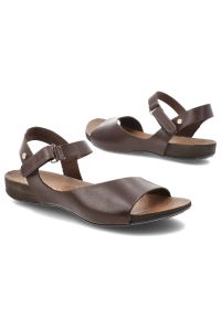 Sandały damskie Armodo, cholewka ze skóry naturalnej płaska stabilna podeszwa minimalistyczny fason, brązowe, 40252. Okazja: na co dzień. Zapięcie: pasek. Kolor: brązowy. Materiał: skóra. Styl: casual, elegancki #4