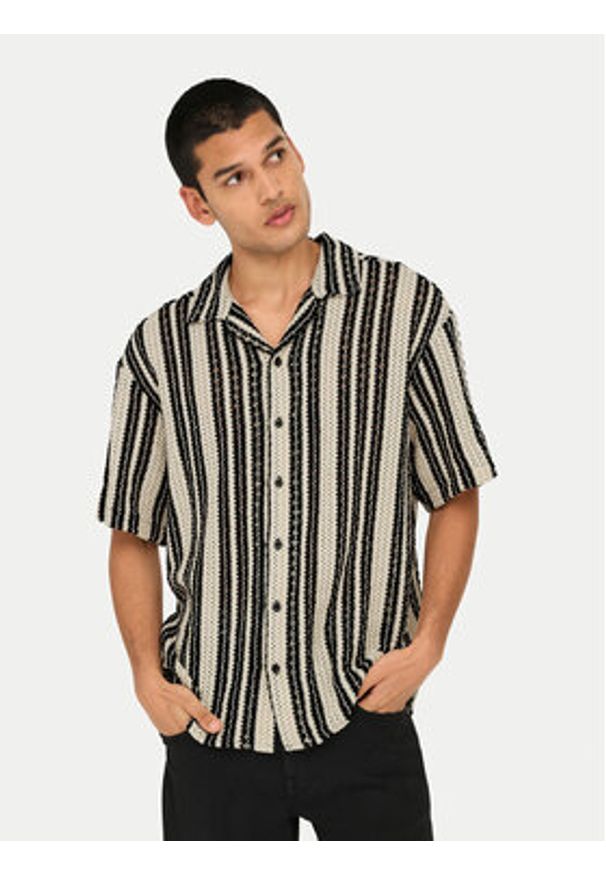 Only & Sons Koszula Dani 22030511 Beżowy Regular Fit. Kolor: beżowy. Materiał: bawełna