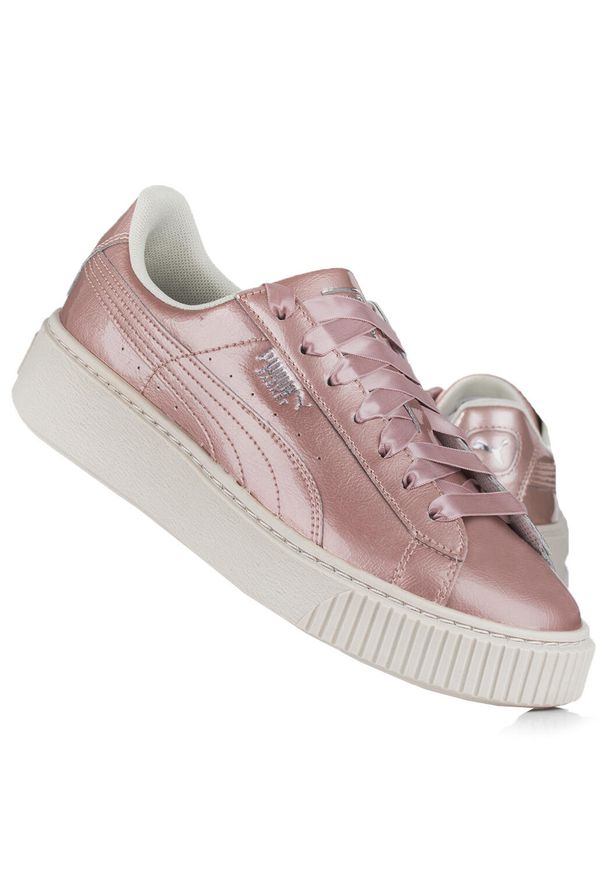 Buty damskie do chodzenia Puma BASKET PLATFORM METAL. Kolor: różowy. Obcas: na platformie. Sport: turystyka piesza