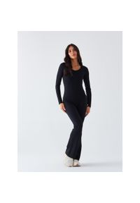 BESHAPED - Legginsy Dzwony - Morning Dew BeShaped. Kolor: czarny. Materiał: nylon, elastan. Sport: joga i pilates #1