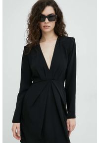 The Kooples sukienka kolor czarny mini prosta. Okazja: na co dzień. Kolor: czarny. Długość rękawa: długi rękaw. Typ sukienki: proste. Styl: casual. Długość: mini #2