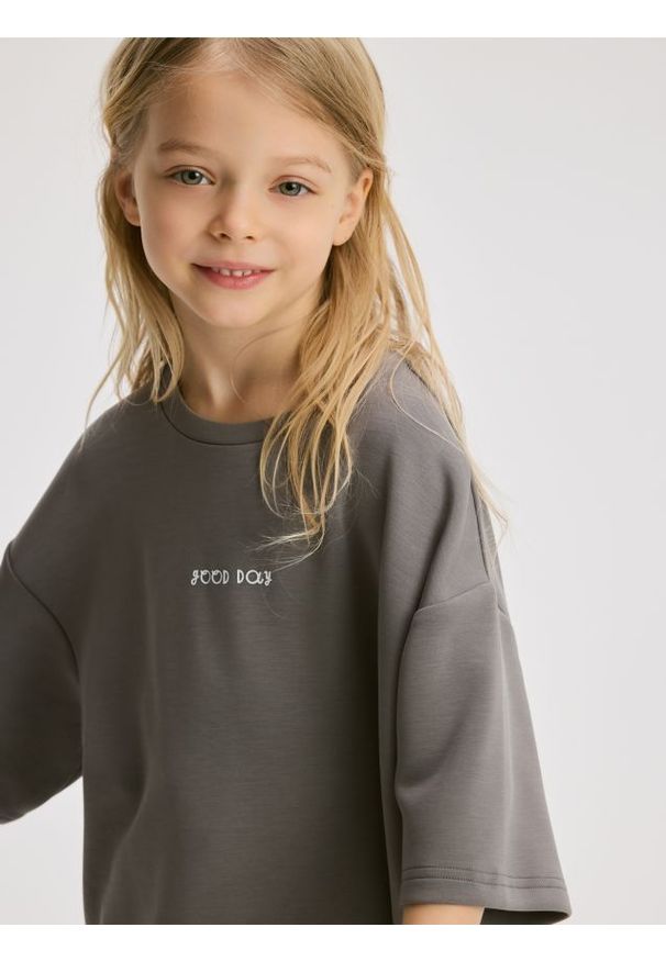 Reserved - T-shirt z modalem - ciemnoszary. Kolor: szary. Materiał: dzianina