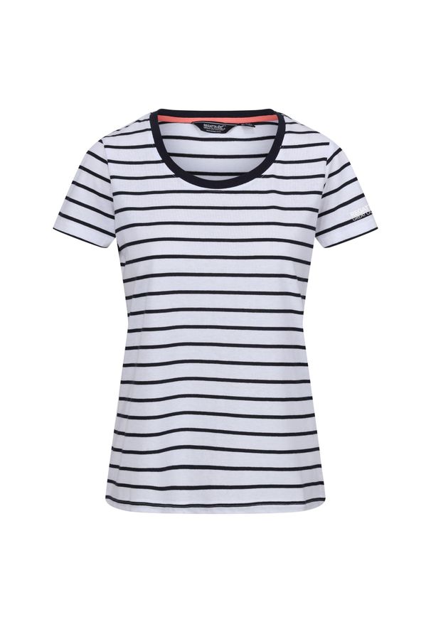 Regatta - T-shirt Damski Paski Filandra VIII. Kolor: niebieski, wielokolorowy, biały. Wzór: paski. Sport: turystyka piesza