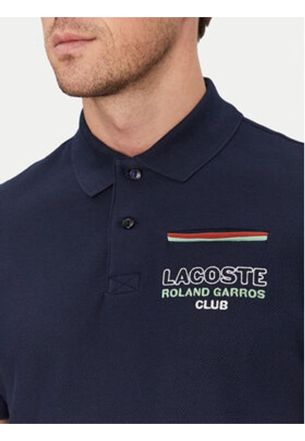 Lacoste Polo PH8742 Granatowy Regular Fit. Typ kołnierza: polo. Kolor: niebieski. Materiał: bawełna