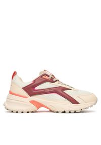 Sneakersy Calvin Klein. Kolor: beżowy. Materiał: mesh. Sport: bieganie #1