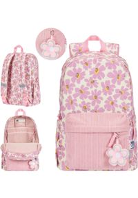 Oxford - Plecak szkolny młodzieżowy różowy kwiatki 26l Bloom OXFORD. Kolor: różowy. Wzór: kwiaty. Styl: młodzieżowy