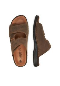 Rieker Klapki 25592-25 Brązowy. Kolor: brązowy. Materiał: nubuk, skóra #3