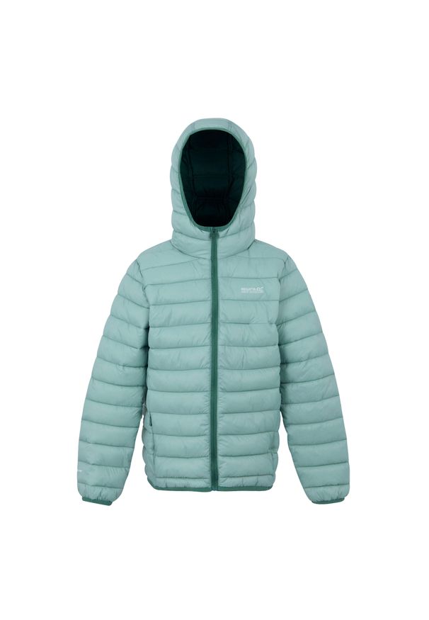 Regatta - Kurtka Ocieplana Dziecięca Z Kapturem Marizion. Typ kołnierza: kaptur. Kolor: zielony. Materiał: puch. Styl: sportowy