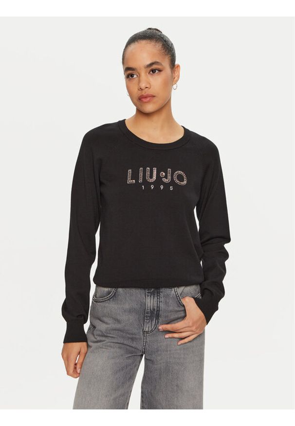 Liu Jo Sport Sweter TF4286 MS63L Czarny Regular Fit. Kolor: czarny. Materiał: syntetyk, wiskoza. Styl: sportowy