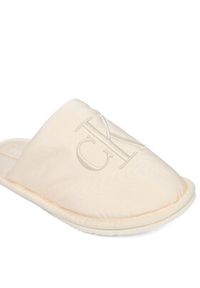 Calvin Klein Jeans Kapcie Slipper Satin Moire YW0YW02053 Écru. Kolor: kremowy. Materiał: materiał #3