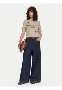 Weekend Max Mara Sweter Fiacre 2625366191 Beżowy Regular Fit. Kolor: beżowy. Materiał: bawełna #4