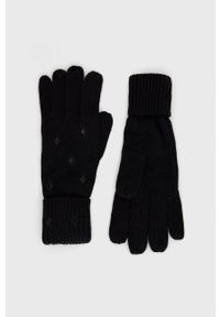 Desigual Rękawiczki damskie kolor czarny. Kolor: czarny. Materiał: dzianina