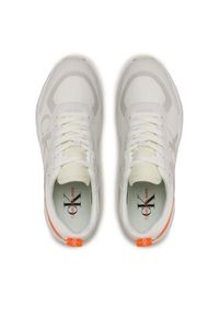 Calvin Klein Jeans Sneakersy Retro Tennis Mesh YM0YM00638 Biały. Kolor: biały. Materiał: skóra