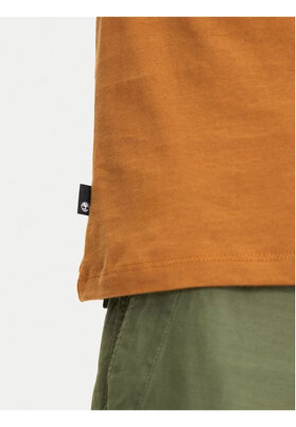 Timberland T-Shirt TB0A5WQQ Beżowy Regular Fit. Kolor: beżowy. Materiał: bawełna