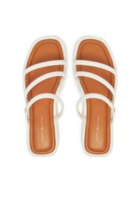 TOMMY HILFIGER - Tommy Hilfiger Klapki Strappy Leather Mule FW0FW08939 Biały. Kolor: biały. Materiał: skóra #6