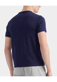 Ralph Lauren - RALPH LAUREN - Granatowy t-shirt z logo. Typ kołnierza: polo. Kolor: niebieski. Materiał: bawełna. Wzór: nadruk #4
