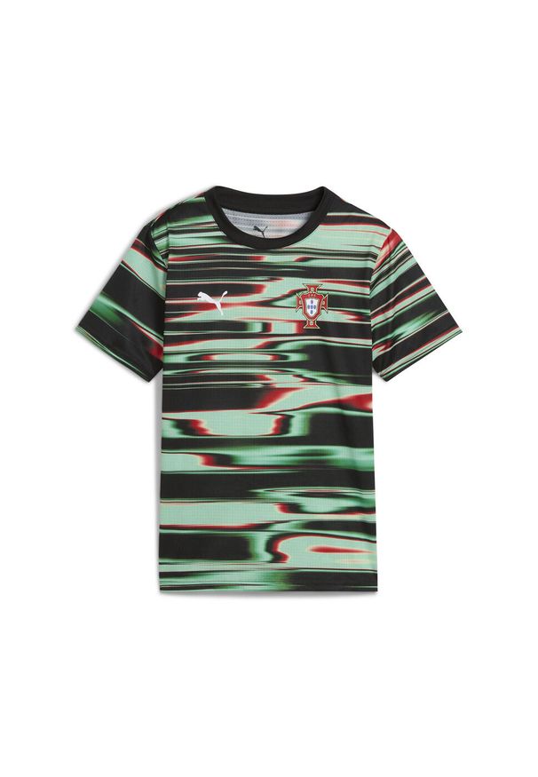 Puma - Młodzieżowa koszulka przedmeczowa Portugalia PUMA Black White. Kolor: biały, wielokolorowy, czarny
