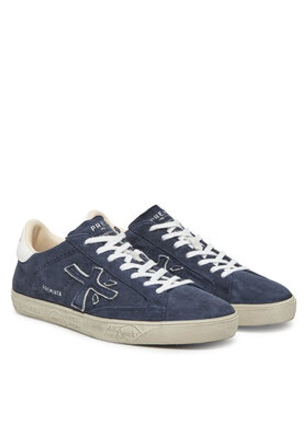 Premiata Sneakersy Steven Var 6643 Granatowy. Kolor: niebieski. Materiał: zamsz, skóra