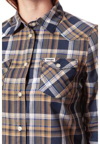 Wrangler - KOSZULA WRANGLER CHECK SHIRT DUSTY OLIVE W5240LU45 112129348. Wzór: kratka