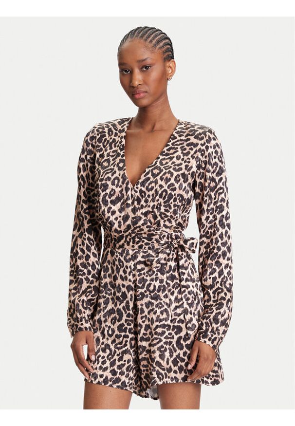 Guess Kombinezon W5YD09 WHCM0 Brązowy Regular Fit. Kolor: brązowy. Materiał: wiskoza