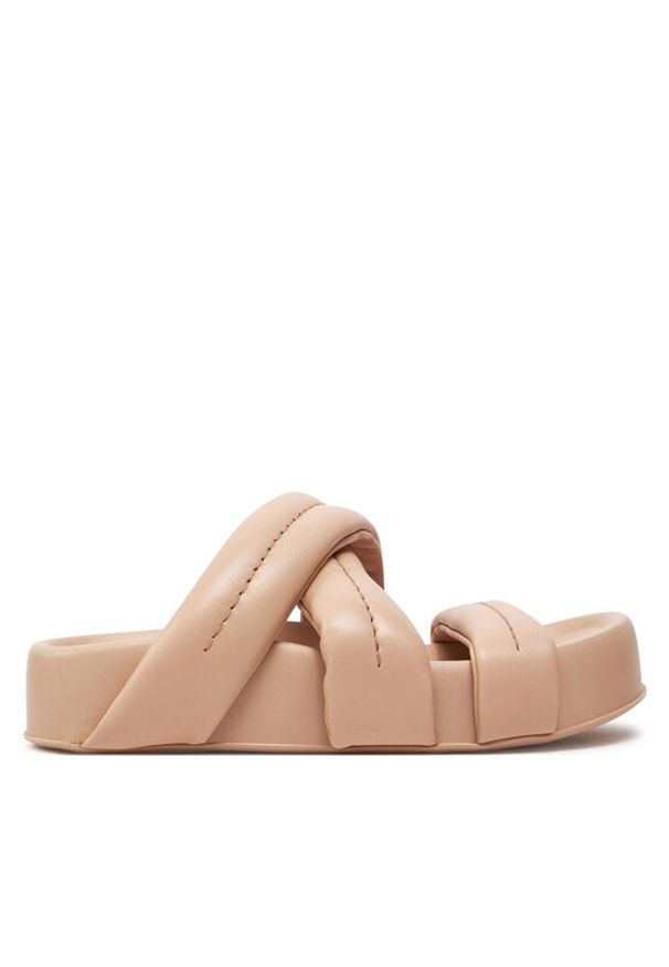 AGL Klapki Jane D685001PGSOFTY0551 Beżowy. Kolor: beżowy. Materiał: skóra