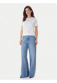 Karl Lagerfeld - KARL LAGERFELD T-Shirt B1W17091 Biały Regular Fit. Typ kołnierza: dekolt w karo. Kolor: biały. Materiał: bawełna #4