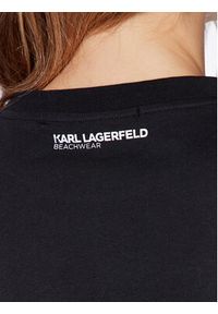 Karl Lagerfeld - KARL LAGERFELD Sukienka codzienna 230W2231 Czarny Regular Fit. Okazja: na co dzień. Typ kołnierza: dekolt w karo. Kolor: czarny. Materiał: bawełna. Typ sukienki: proste. Styl: casual #3