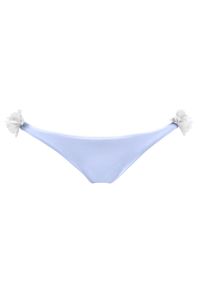 LA REVECHE - Dół od Bikini Jamila. Kolor: niebieski. Materiał: elastan, tkanina, poliamid. Wzór: kwiaty, aplikacja
