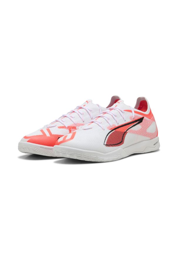Puma - Buty piłkarskie ULTRA 5 PRO COURT PUMA White Black Glowing Red. Kolor: czerwony, biały, wielokolorowy, czarny. Sport: piłka nożna