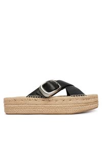 Calvin Klein Espadryle Flatf Espadrill Cross Lth Hdw HW0HW02892 Czarny. Kolor: czarny. Materiał: skóra #1