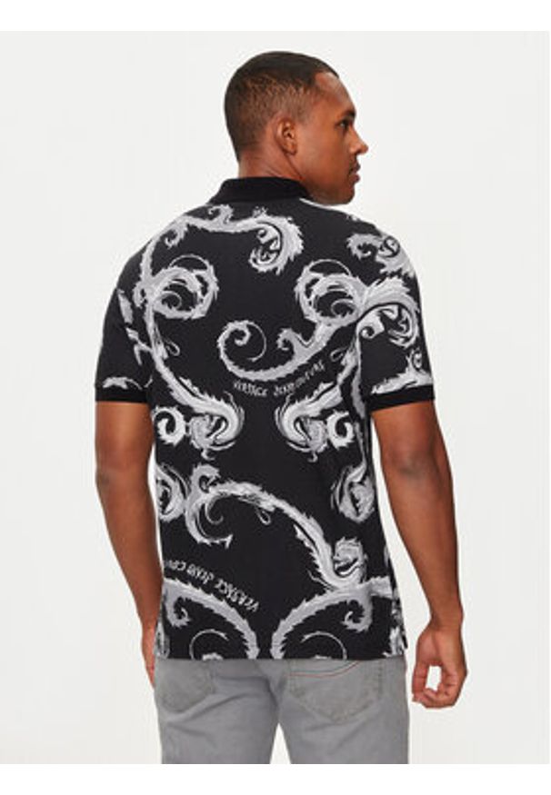 Versace Jeans Couture Polo 77GAG6S0 Czarny Regular Fit. Typ kołnierza: polo. Kolor: czarny. Materiał: bawełna