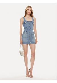 Elisabetta Franchi Sukienka jeansowa AJ-36S-41E2-002606 Niebieski Slim Fit. Kolor: niebieski. Materiał: bawełna
