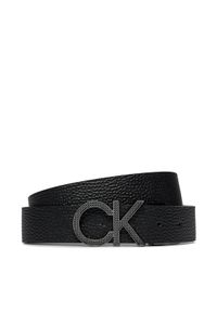 Calvin Klein Pasek Męski Adj/Rev Ck Pique Metal 35Mm K50K511337 Czarny. Kolor: czarny. Materiał: skóra