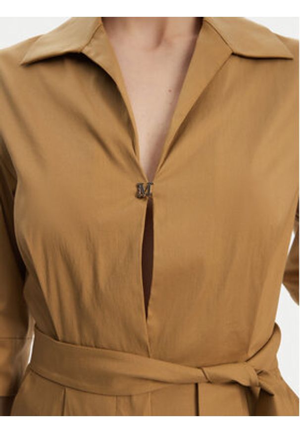Max Mara Beachwear Kombinezon Canard 2516241019 Brązowy Regular Fit. Kolor: brązowy. Materiał: bawełna