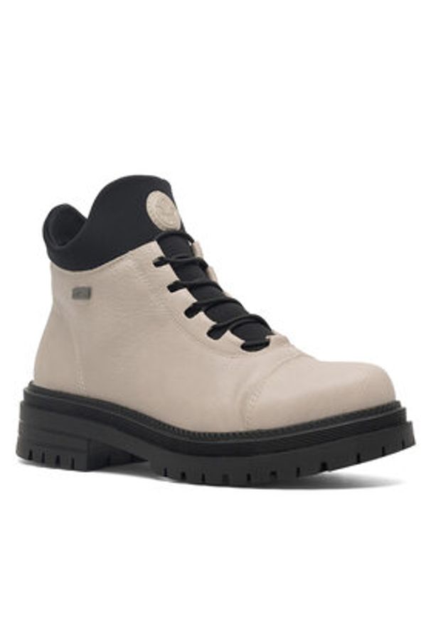 Rieker Trzewiki Y3163-60 Beżowy. Kolor: beżowy. Materiał: materiał