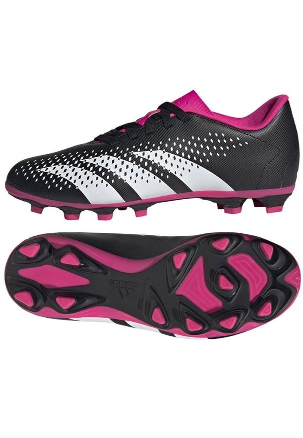 Adidas - Buty adidas Predator Accuracy.4 Fg Jr HQ0952 czarne czarne. Wysokość cholewki: przed kostkę. Kolor: czarny. Materiał: materiał. Szerokość cholewki: normalna