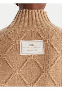 Elisabetta Franchi Sweter MK-55T-57E2 Brązowy Regular Fit. Kolor: brązowy. Materiał: wełna #3
