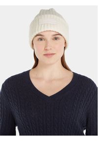 TOMMY HILFIGER - Tommy Hilfiger Czapka Tommy Twist Beanie AW0AW15325 Biały. Kolor: biały. Materiał: syntetyk #3