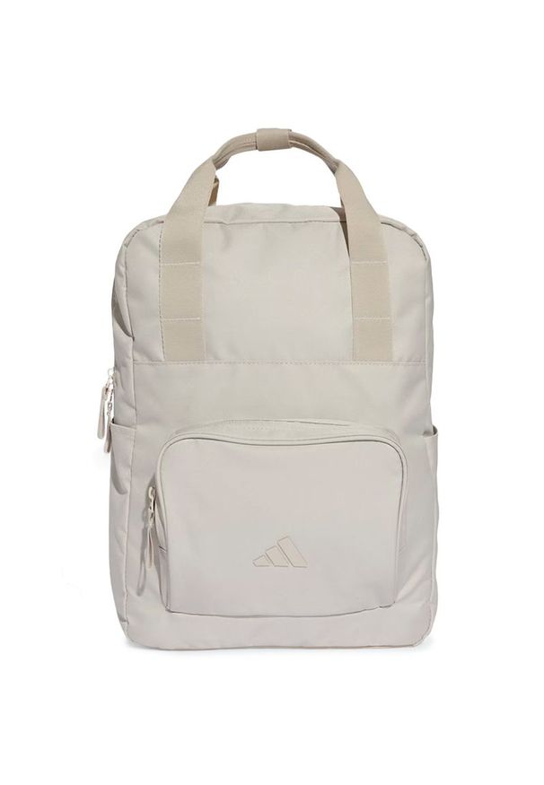 Adidas - Plecak adidas Sportswear Prime JX3988 - beżowe. Kolor: beżowy. Materiał: poliester. Wzór: paski. Styl: klasyczny, sportowy, casual