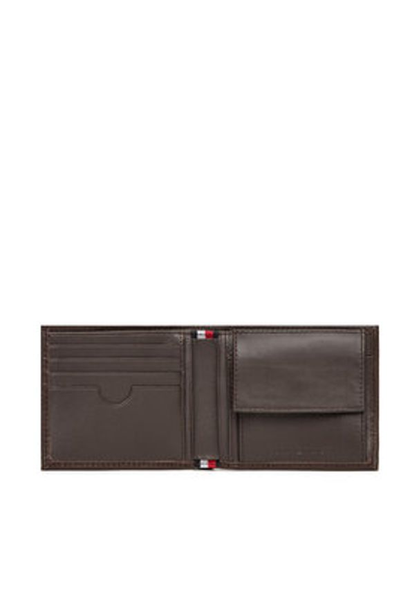 TOMMY HILFIGER - Tommy Hilfiger Duży Portfel Męski Th Flag Cc And Coin AM0AM13519 Brązowy. Kolor: brązowy. Materiał: skóra