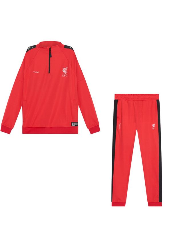 LIVERPOOL FC - Dres piłkarski dziecięcy Liverpool 22/23. Kolor: czerwony. Materiał: dresówka. Styl: sportowy