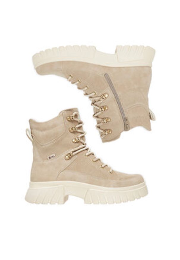 Rieker Trzewiki CEO-W1871-62 Beżowy. Kolor: beżowy. Materiał: skóra, zamsz