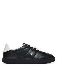 TOMMY HILFIGER - Tommy Hilfiger Sneakersy Th Heritage Shiny Sneaker FW0FW09179 Czarny. Kolor: czarny. Materiał: skóra #1