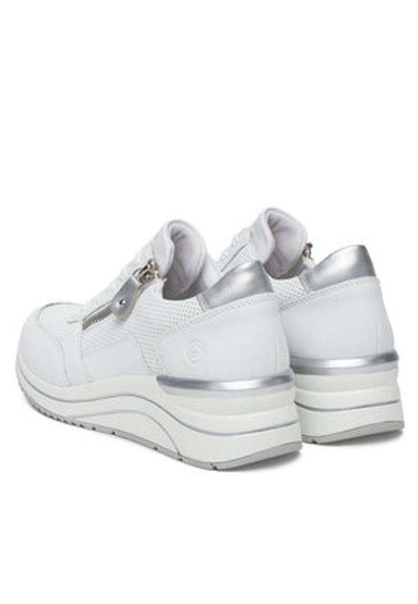 Remonte Sneakersy D0T06-80 Biały. Kolor: biały. Materiał: skóra