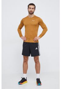 Salewa longsleeve sportowy Puez Melange kolor brązowy melanżowy. Kolor: brązowy. Materiał: materiał. Długość rękawa: długi rękaw. Wzór: melanż. Styl: sportowy #1