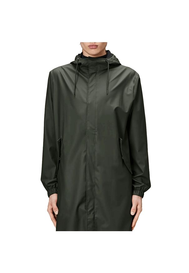 Kurtka Rains Fishtail 18140-03 - zielona. Kolor: zielony. Materiał: materiał, poliester. Długość: do kolan