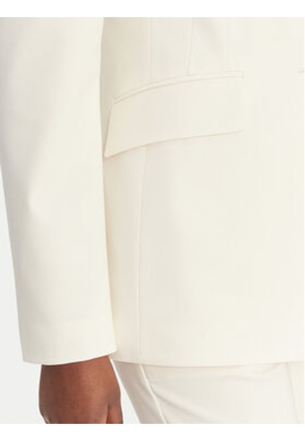 Hugo - HUGO Marynarka Asmalla 50561450 Écru Regular Fit. Kolor: kremowy. Materiał: wiskoza, syntetyk